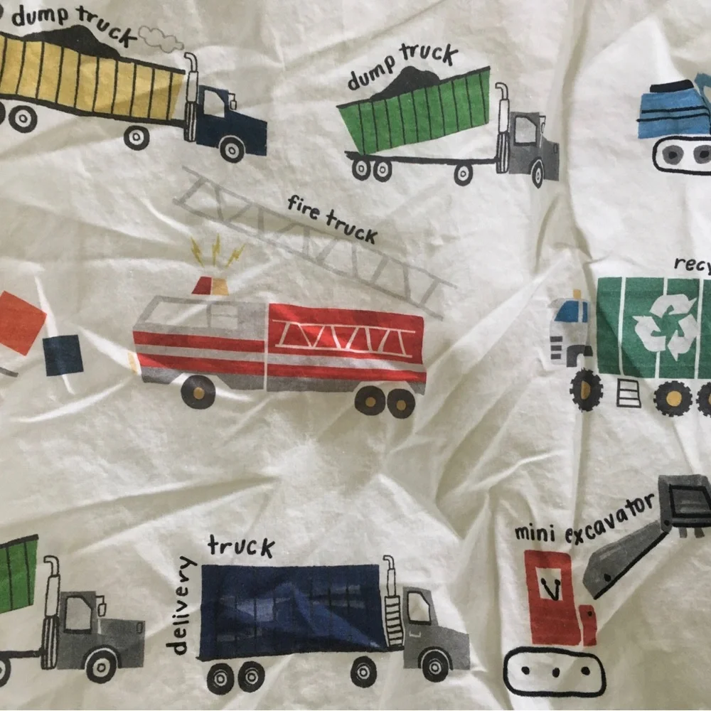 Pottery barn busy trucks organic sheet set